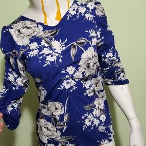 Kathy Kemp Blue Floral Blouse **3